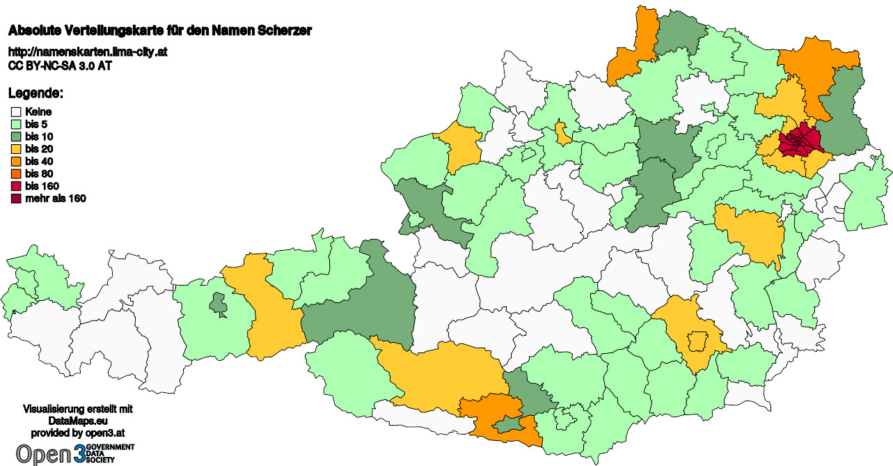 Absolute Verteilungskarten Nachnamen Scherzer