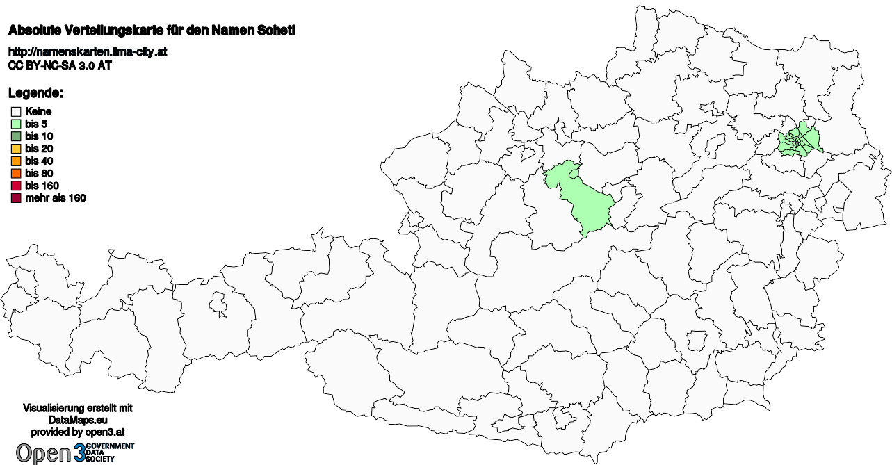 Absolute Verteilungskarten Nachnamen Schetl