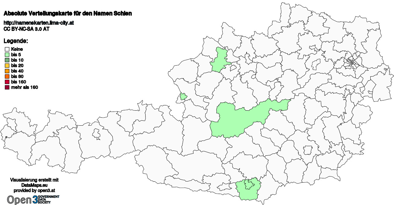 Absolute Verteilungskarten Nachnamen Schien