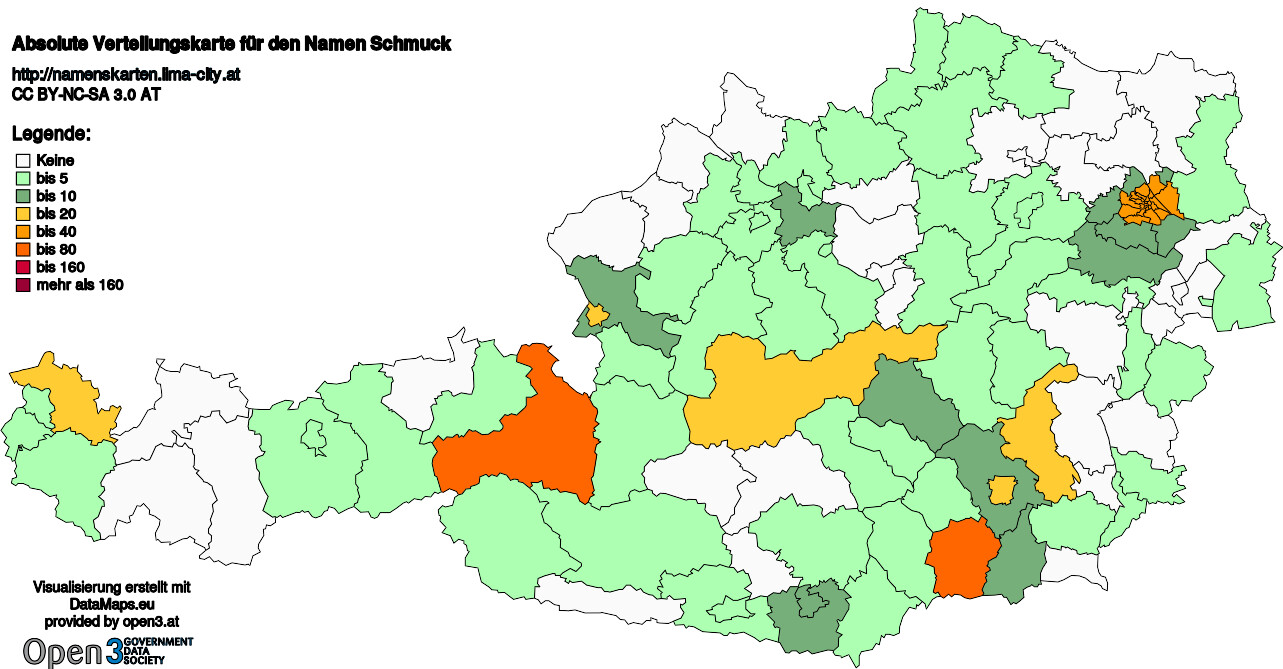 Absolute Verteilungskarten Nachnamen Schmuck