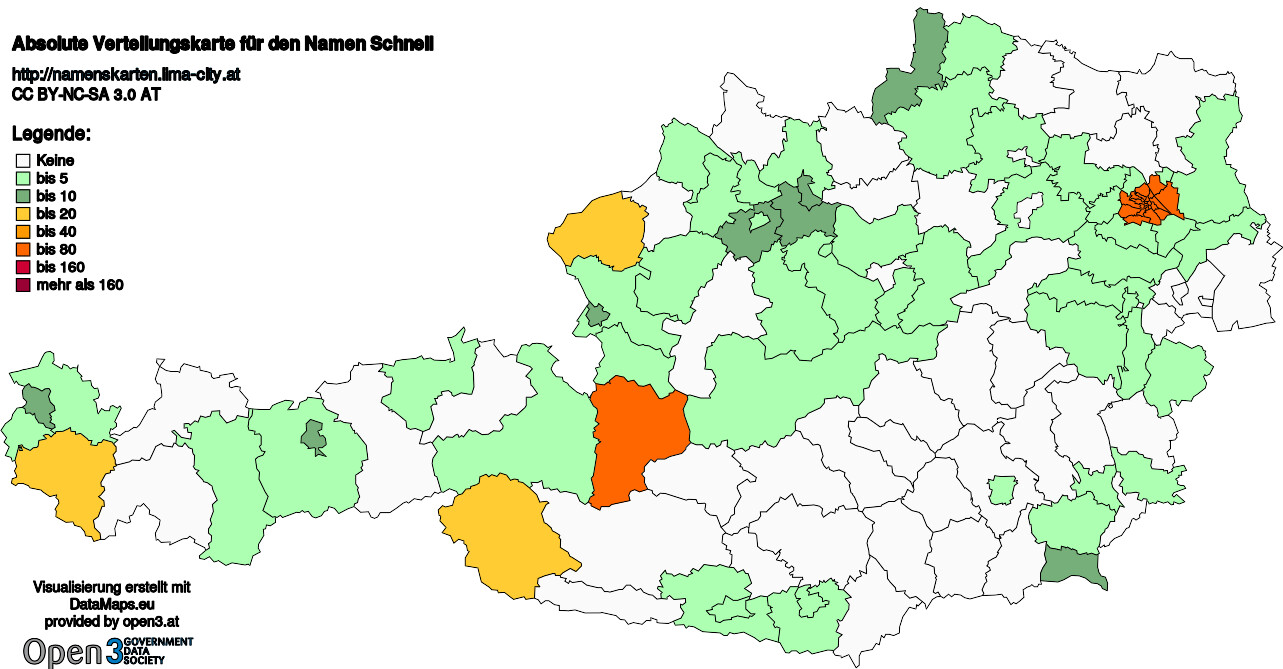 Absolute Verteilungskarten Nachnamen Schnell