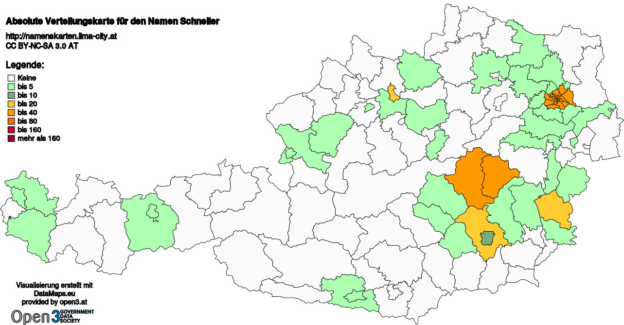 Absolute Verteilungskarten Nachnamen Schneller