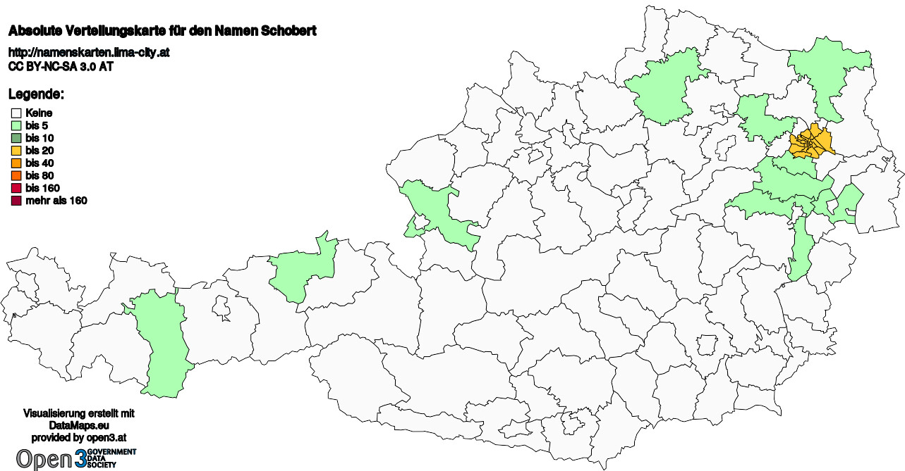 Absolute Verteilungskarten Nachnamen Schobert