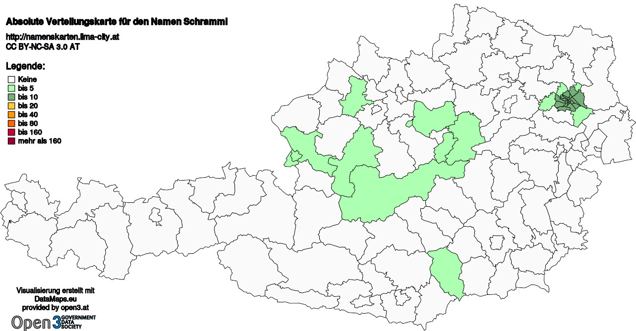 Absolute Verteilungskarten Nachnamen Schramml