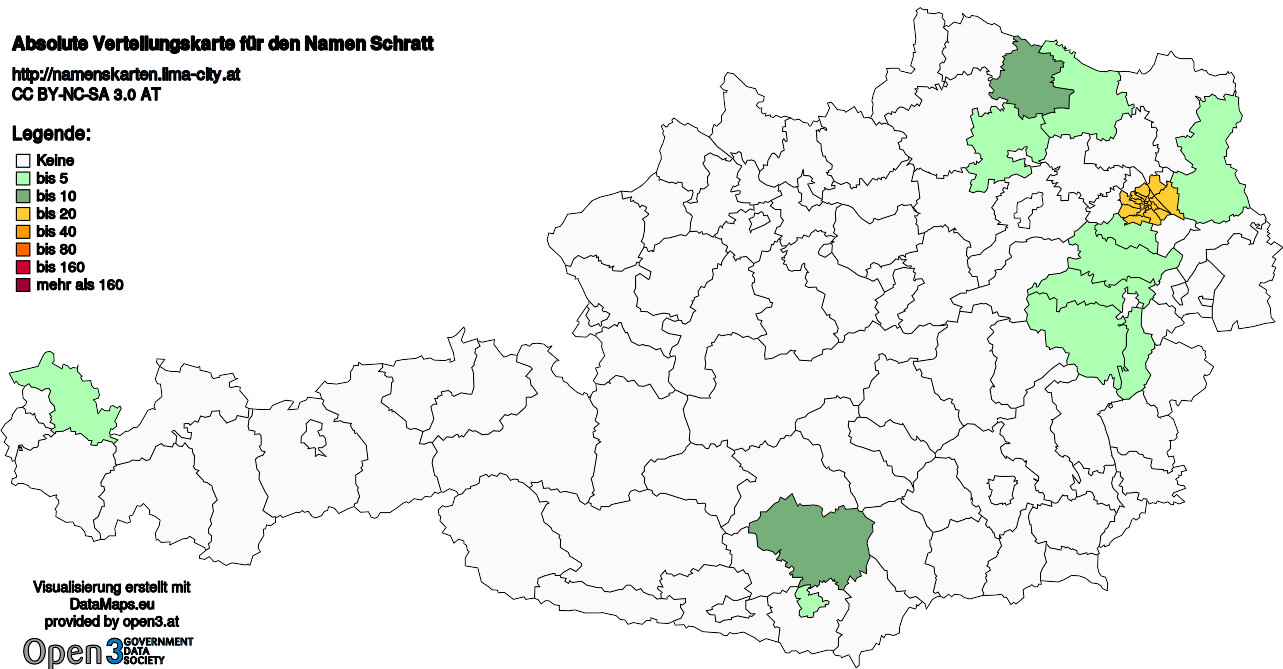 Absolute Verteilungskarten Nachnamen Schratt