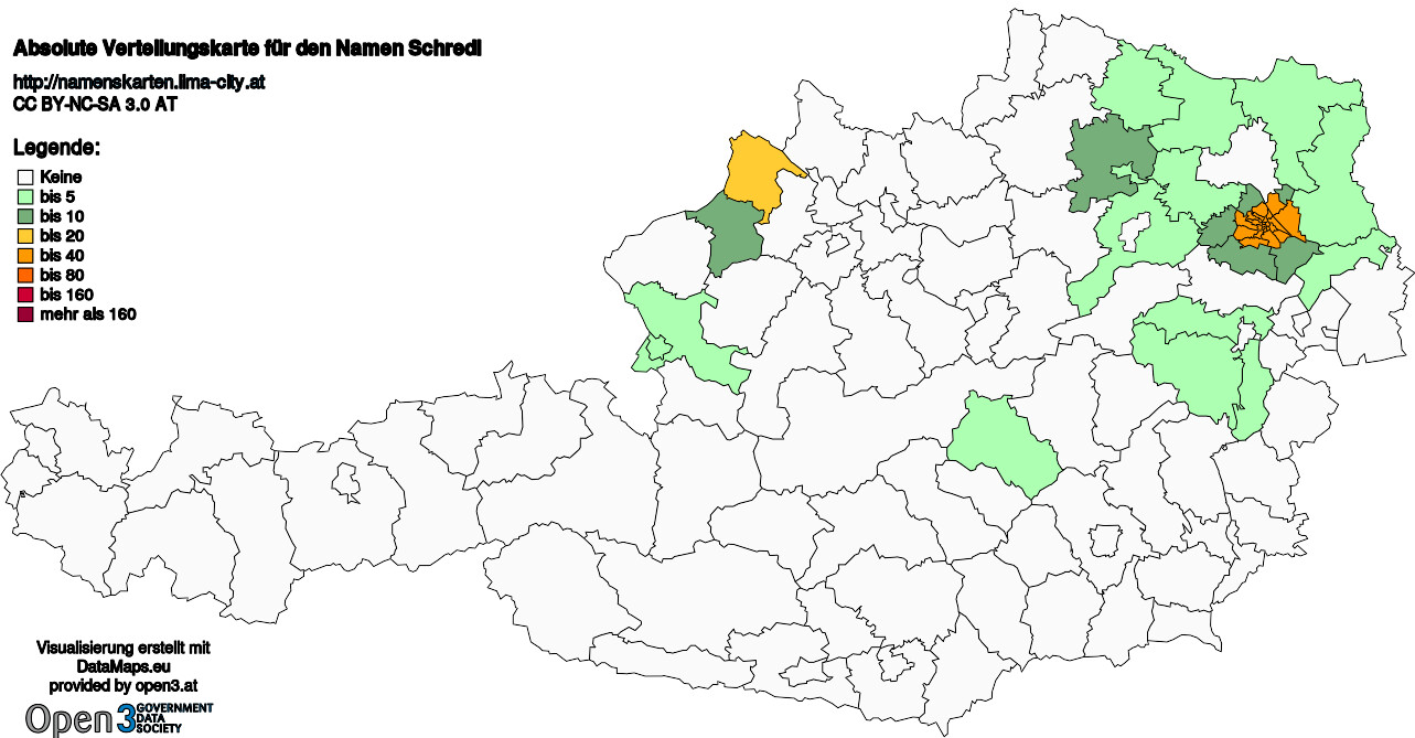 Absolute Verteilungskarten Nachnamen Schredl