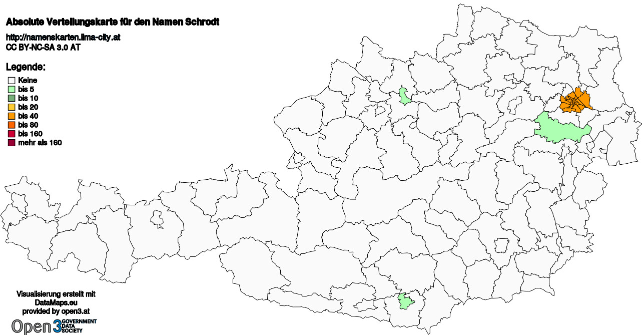 Absolute Verteilungskarten Nachnamen Schrodt