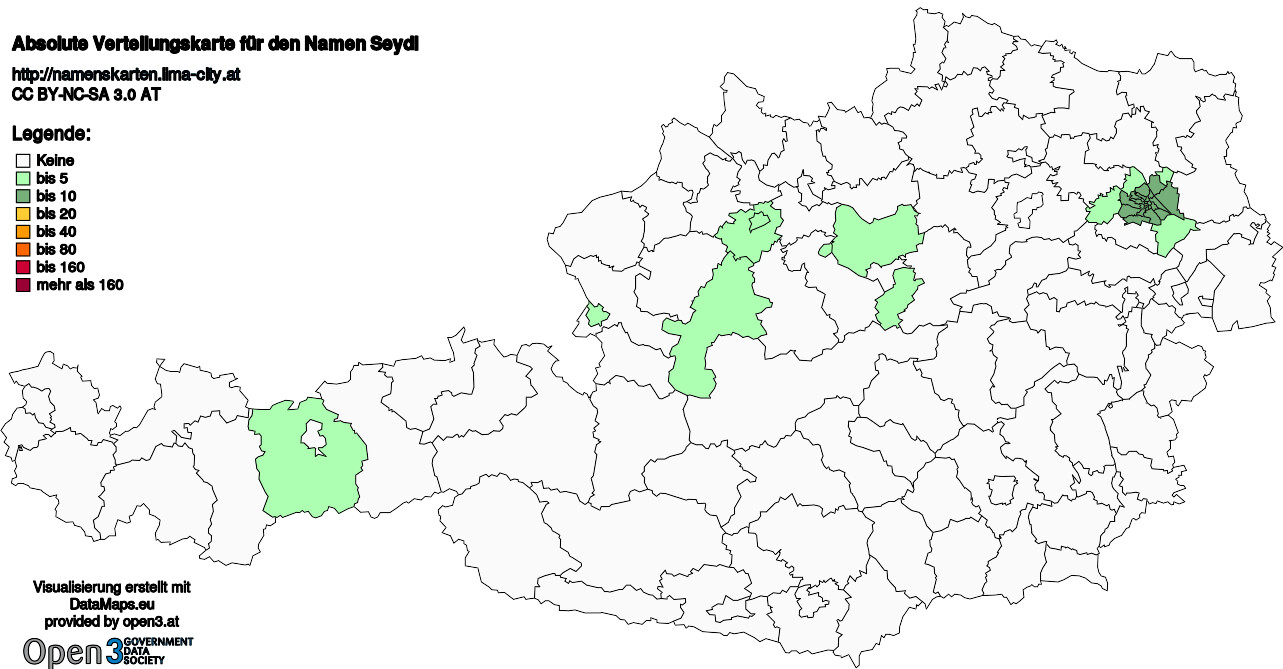 Absolute Verteilungskarten Nachnamen Seydl