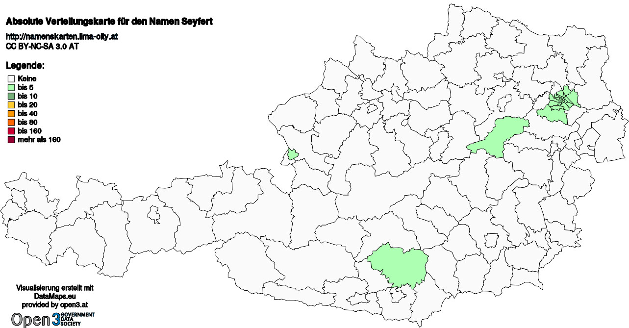 Absolute Verteilungskarten Nachnamen Seyfert