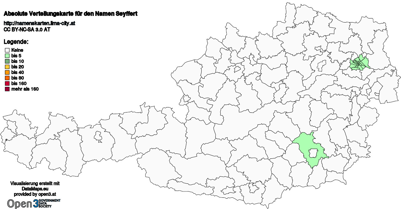 Absolute Verteilungskarten Nachnamen Seyffert