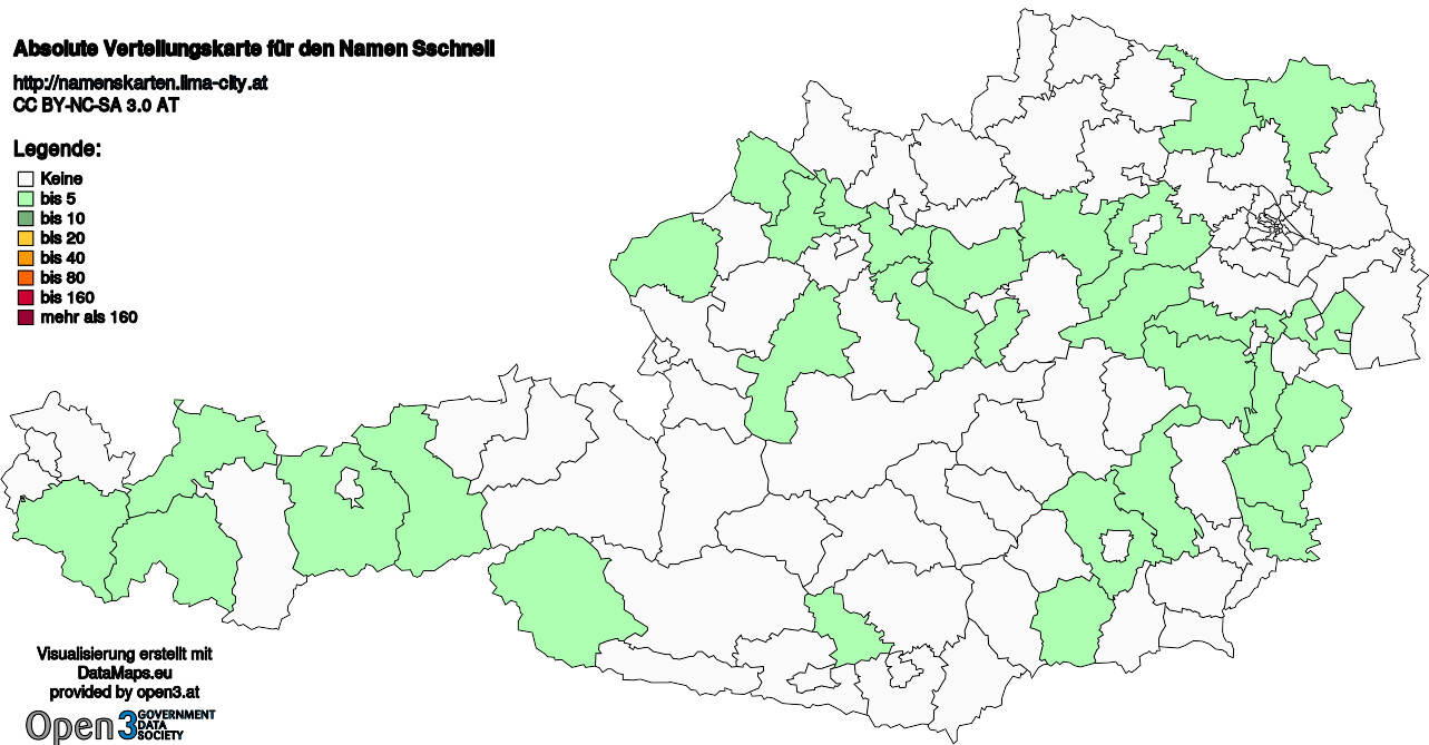 Absolute Verteilungskarten Nachnamen Sschnell