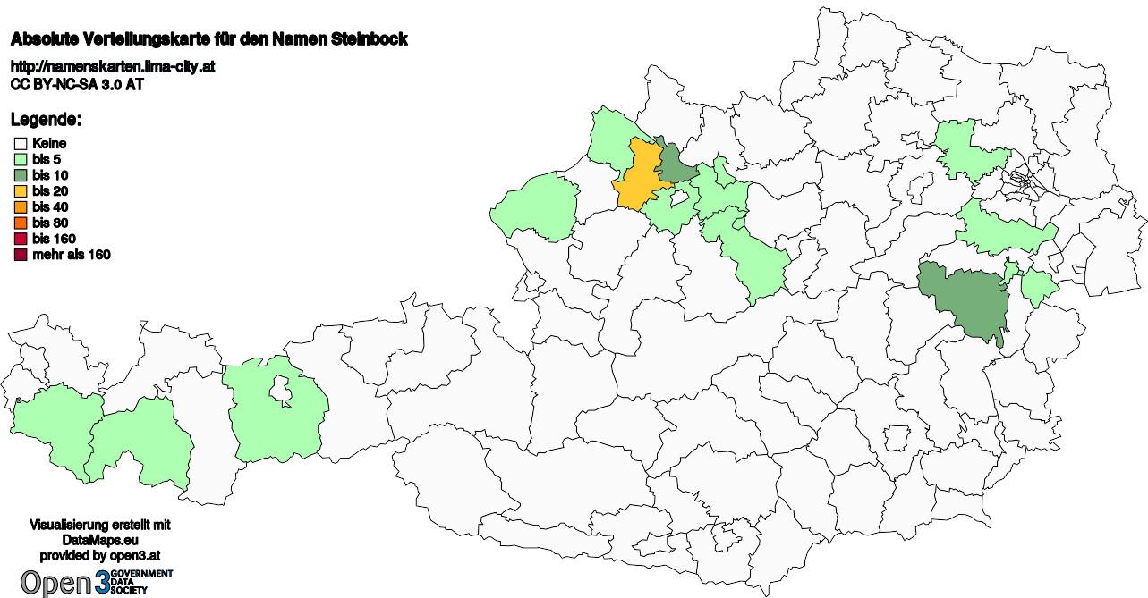 Absolute Verteilungskarten Nachnamen Steinbock