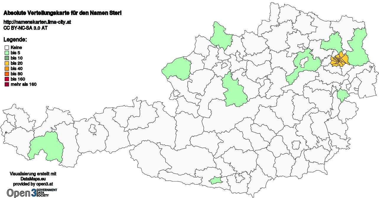 Absolute Verteilungskarten Nachnamen Sterl