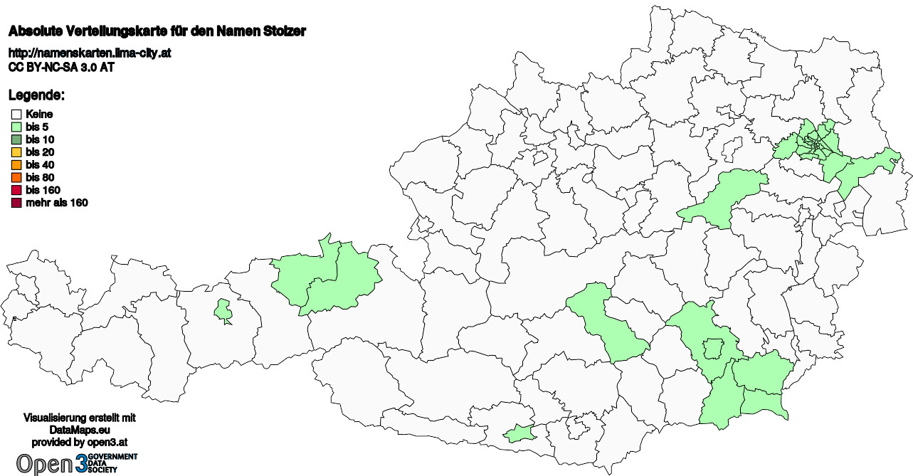 Absolute Verteilungskarten Nachnamen Stolzer