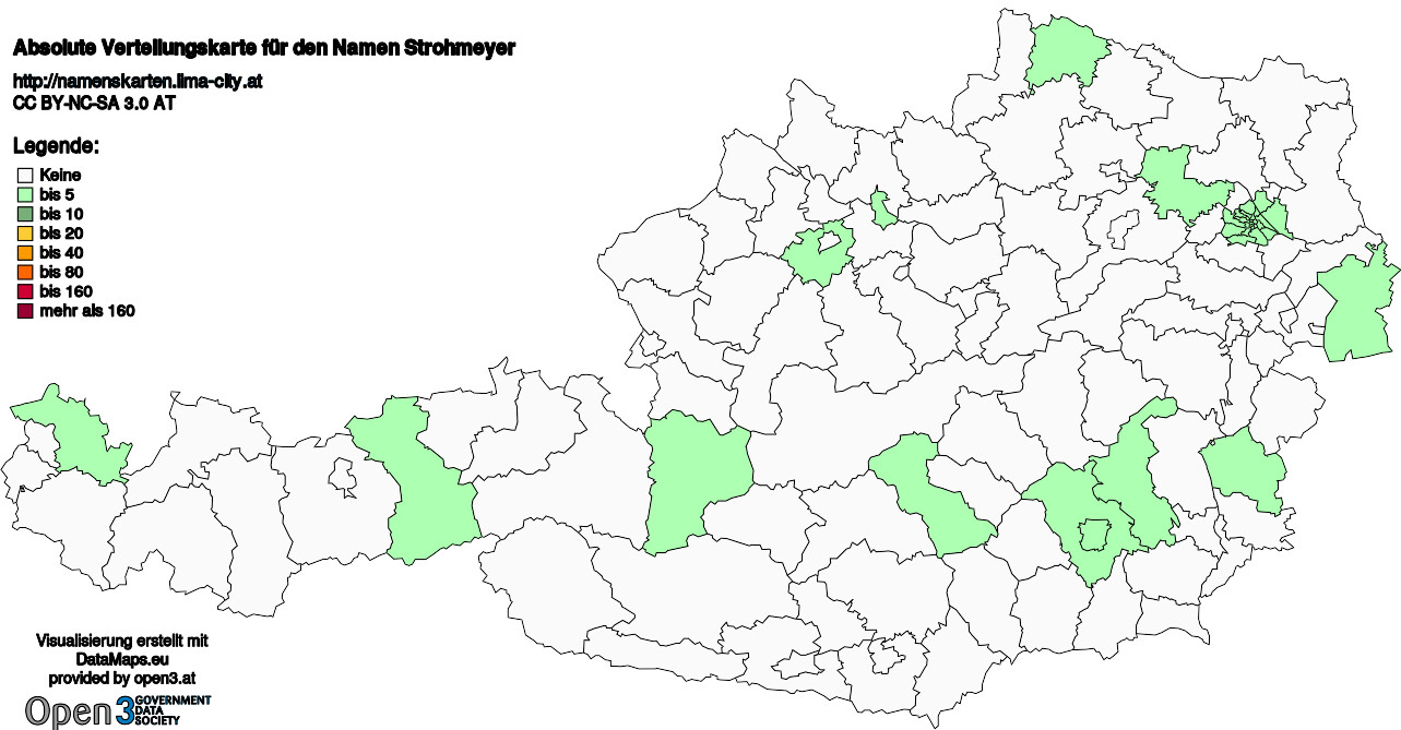 Absolute Verteilungskarten Nachnamen Strohmeyer