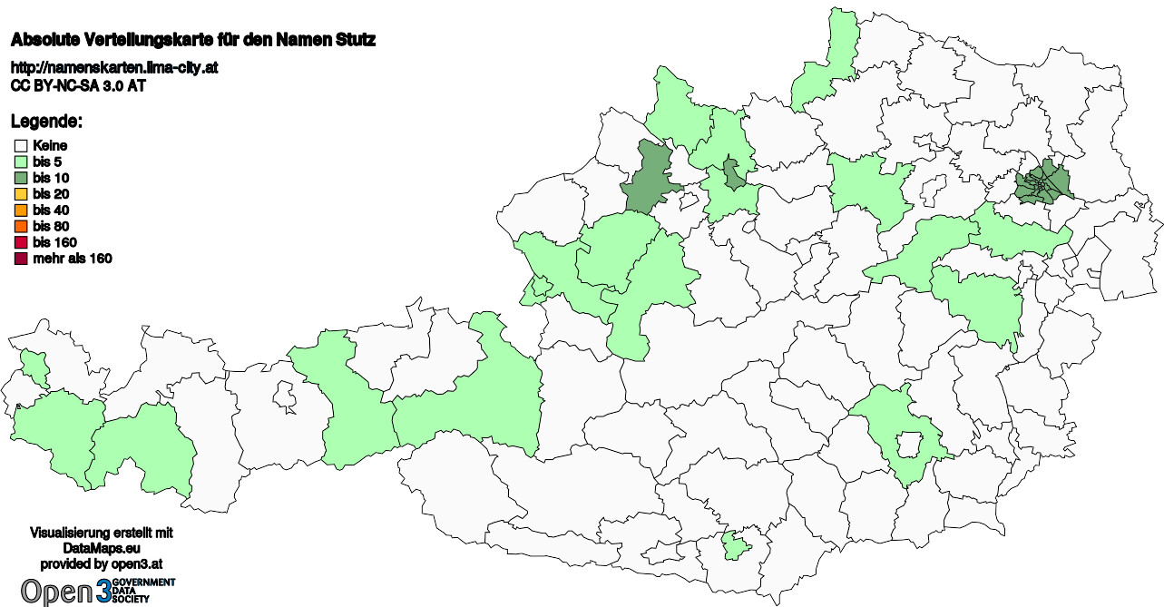 Absolute Verteilungskarten Nachnamen Stutz