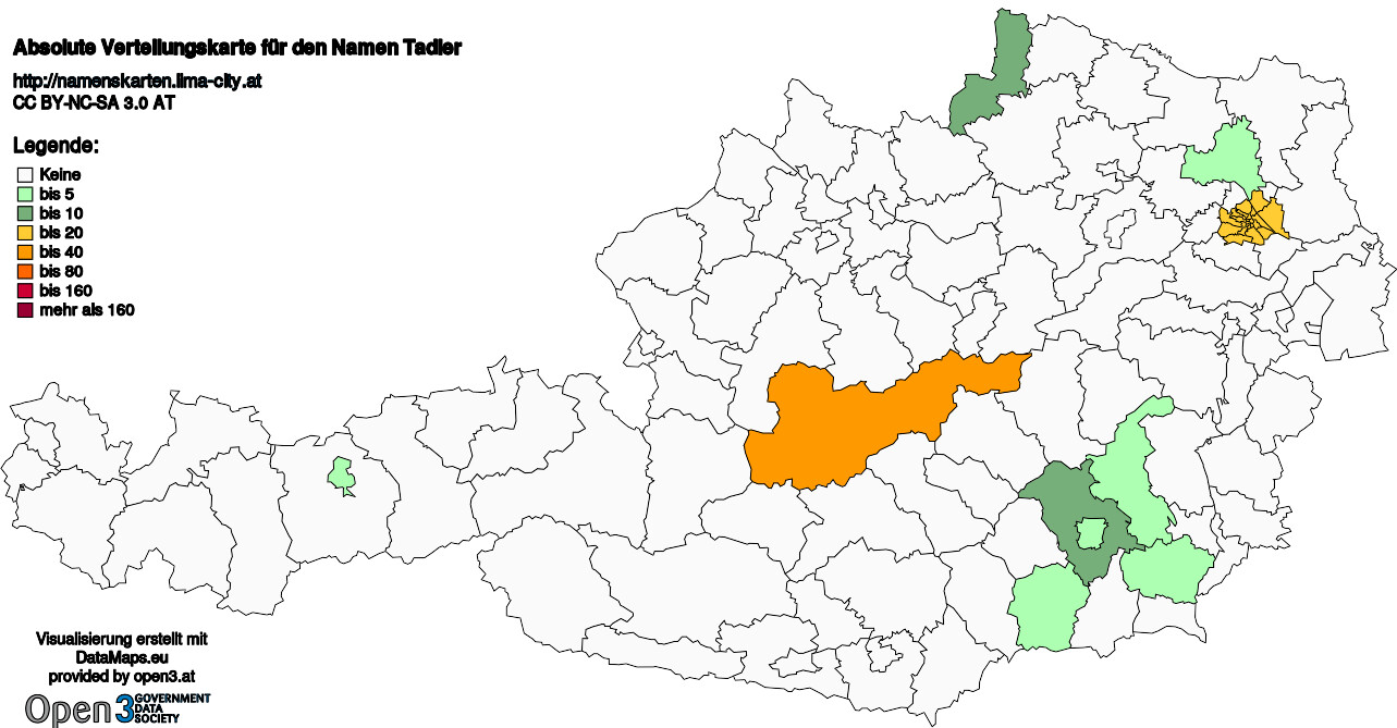 Absolute Verteilungskarten Nachnamen Tadler