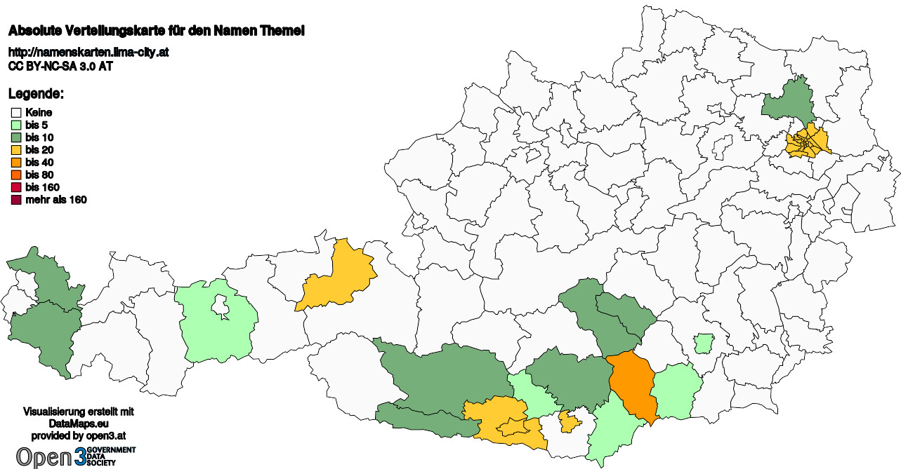 Absolute Verteilungskarten Nachnamen Themel