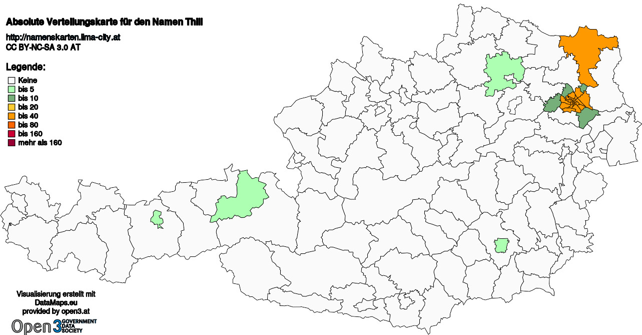 Absolute Verteilungskarten Nachnamen Thill