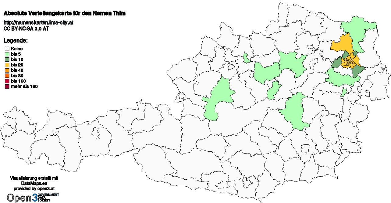 Absolute Verteilungskarten Nachnamen Thim