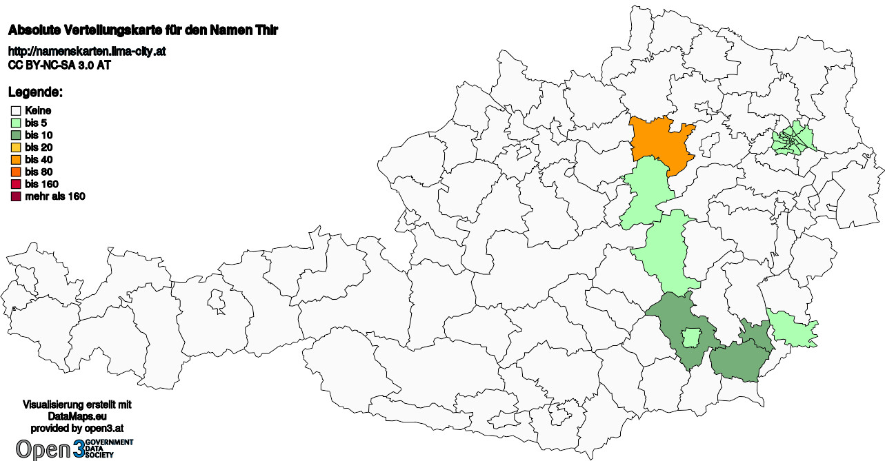 Absolute Verteilungskarten Nachnamen Thir