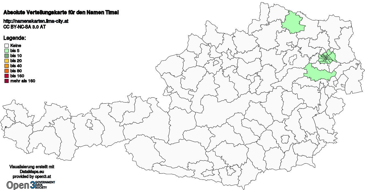 Absolute Verteilungskarten Nachnamen Timal