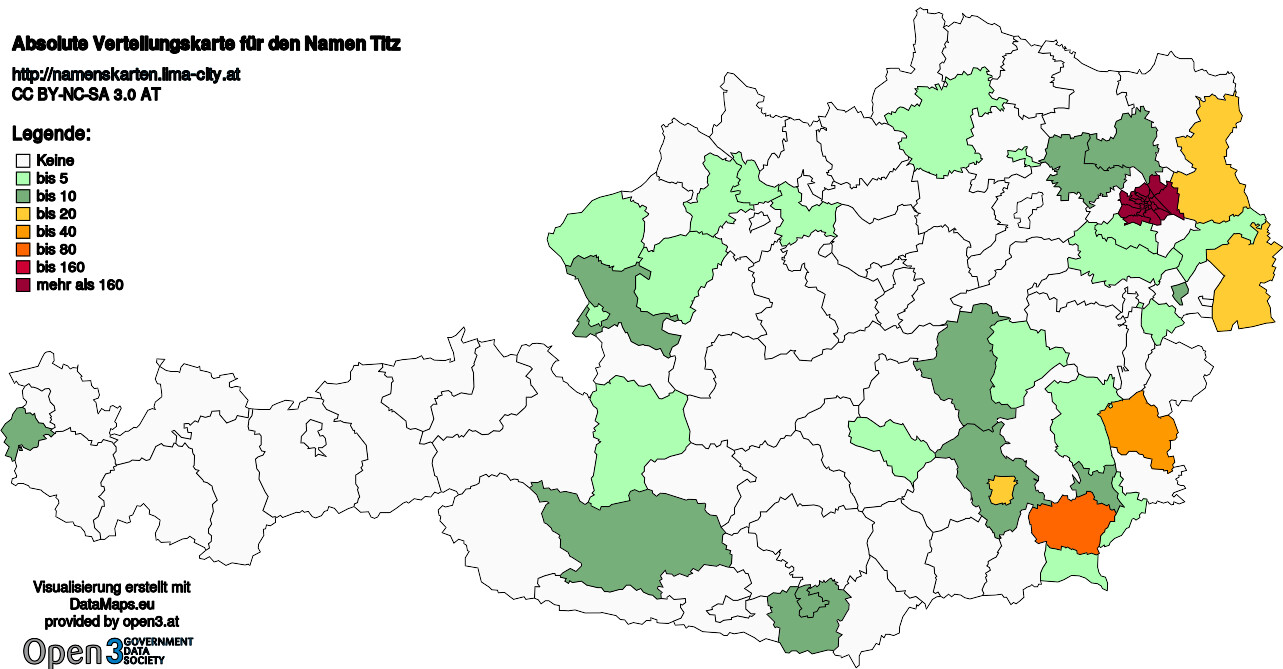 Absolute Verteilungskarten Nachnamen Titz