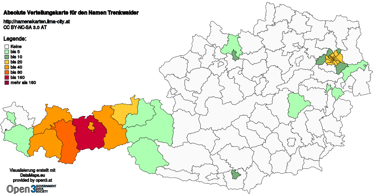 Absolute Verteilungskarten Nachnamen Trenkwalder