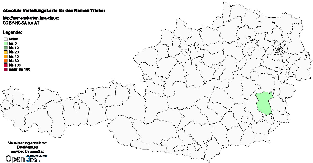 Absolute Verteilungskarten Nachnamen Trieber