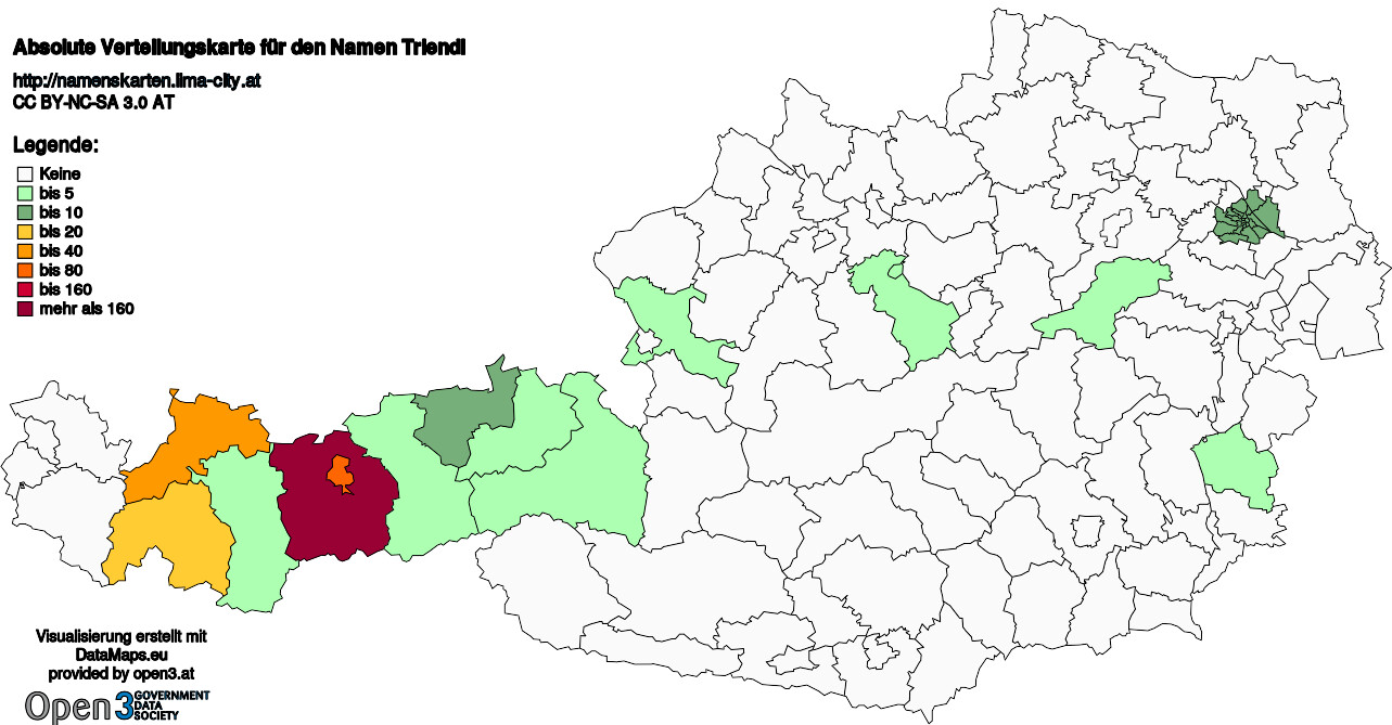 Absolute Verteilungskarten Nachnamen Triendl