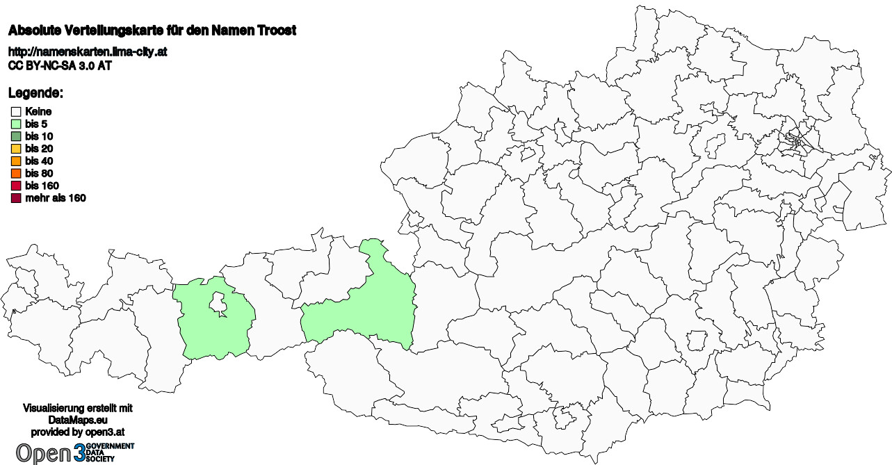 Absolute Verteilungskarten Nachnamen Troost