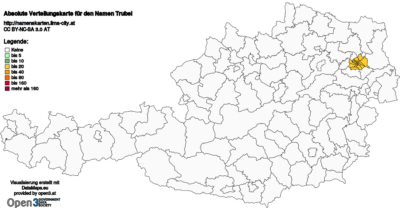 Absolute Verteilungskarten Nachnamen Trubel