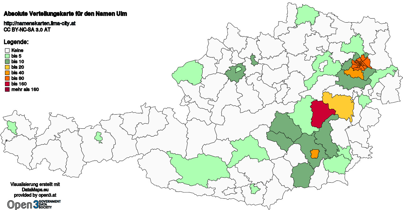 Absolute Verteilungskarten Nachnamen Ulm