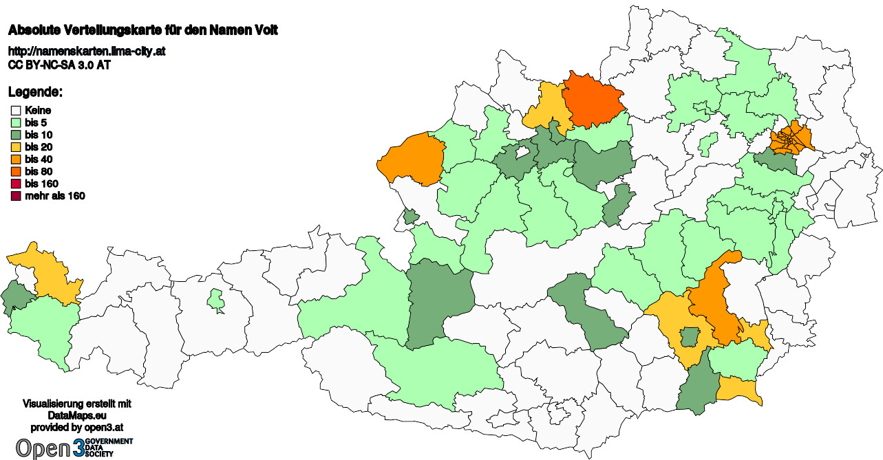 Absolute Verteilungskarten Nachnamen Voit