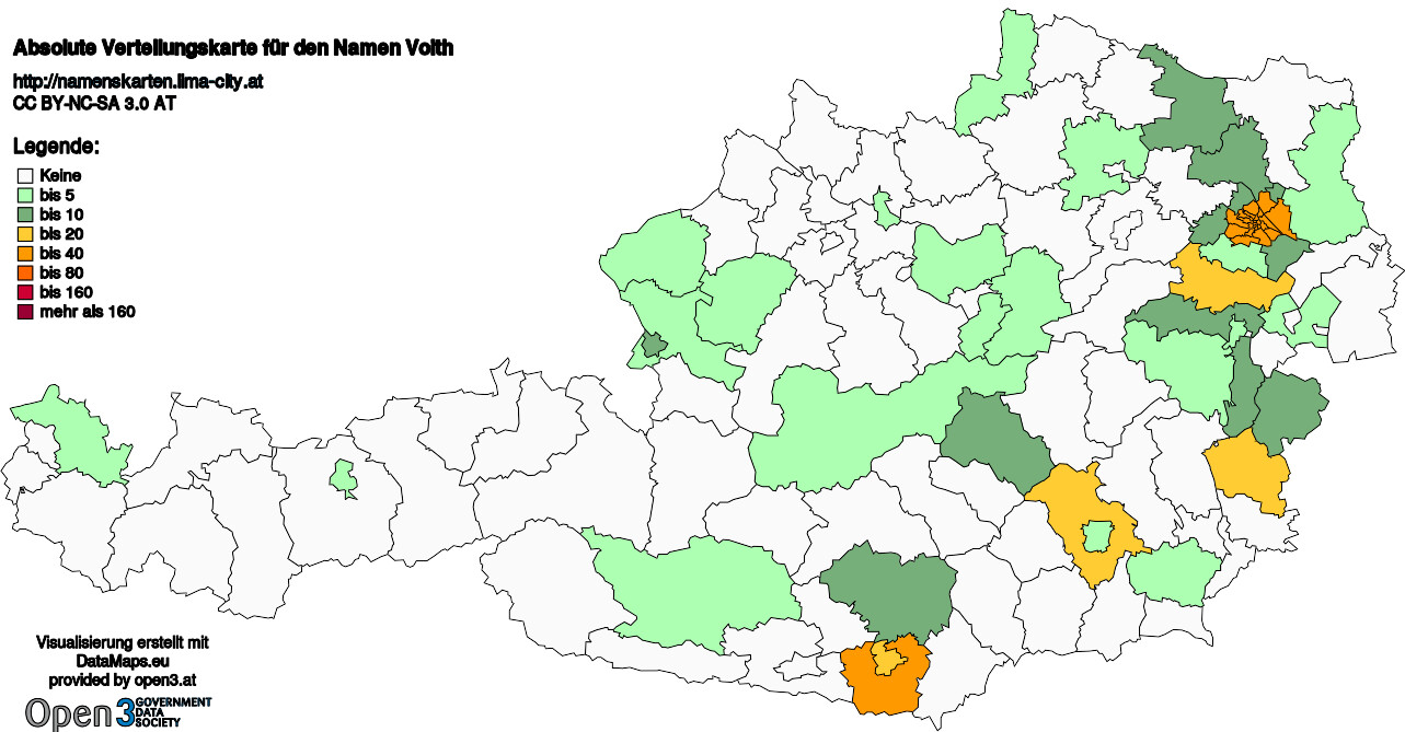 Absolute Verteilungskarten Nachnamen Voith