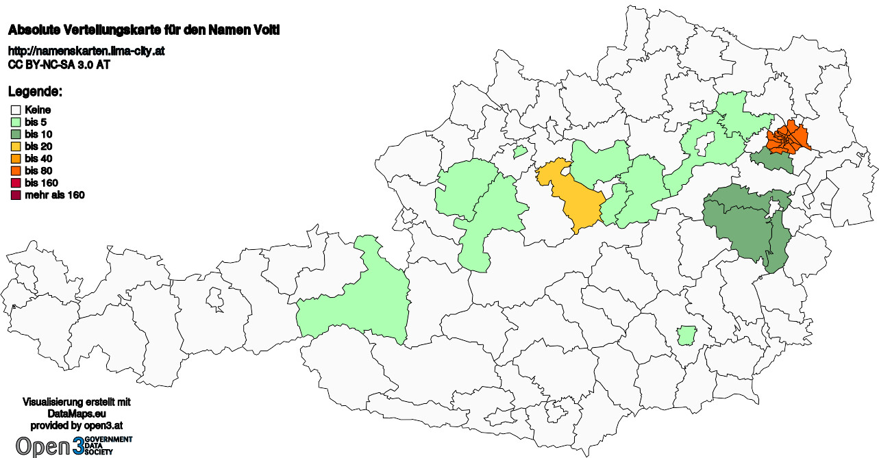 Absolute Verteilungskarten Nachnamen Voitl