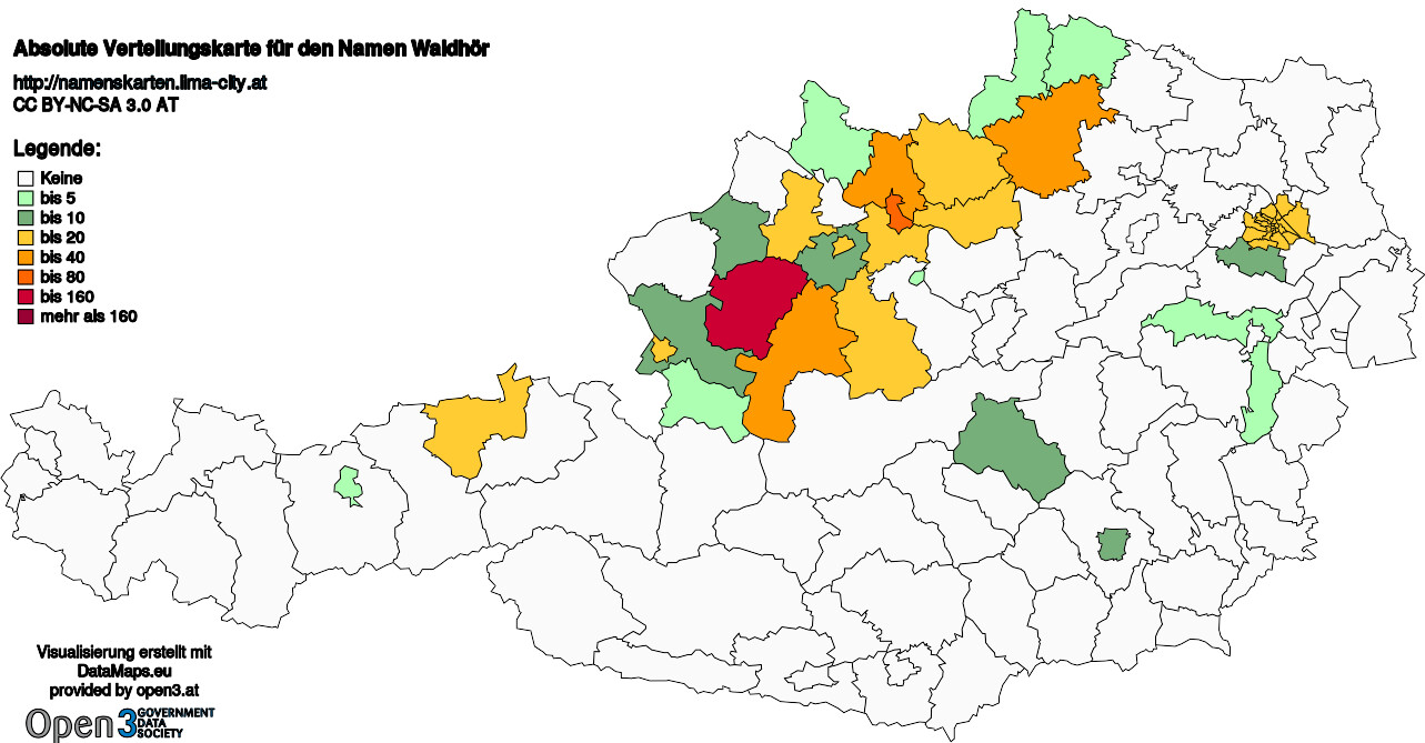 Absolute Verteilungskarten Nachnamen Waldhör