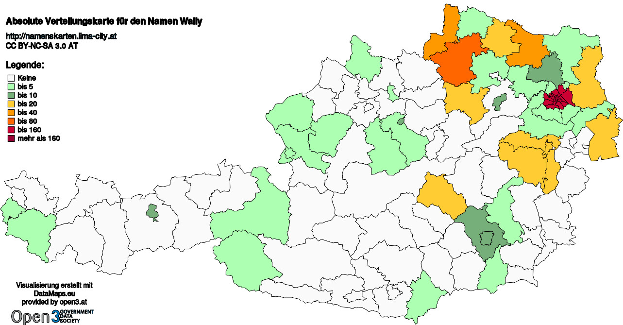 Absolute Verteilungskarten Nachnamen Wally