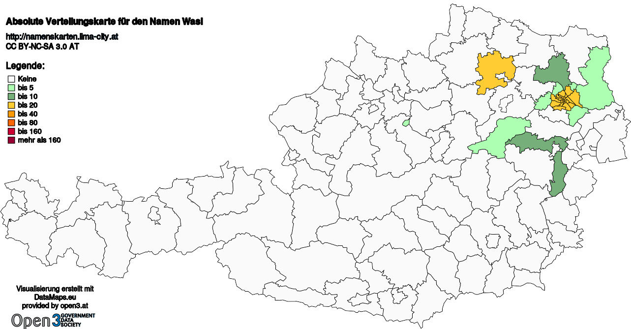 Absolute Verteilungskarten Nachnamen Wasl