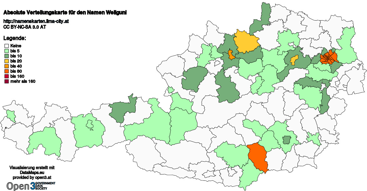 Absolute Verteilungskarten Nachnamen Weilguni