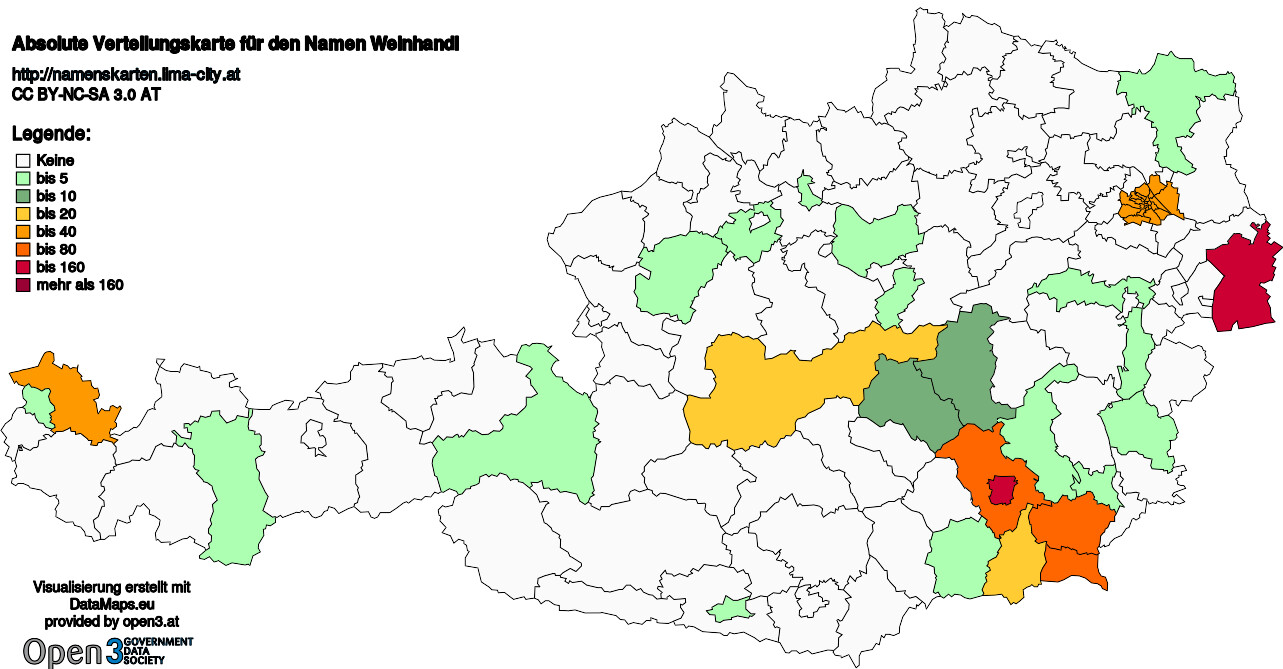 Absolute Verteilungskarten Nachnamen Weinhandl