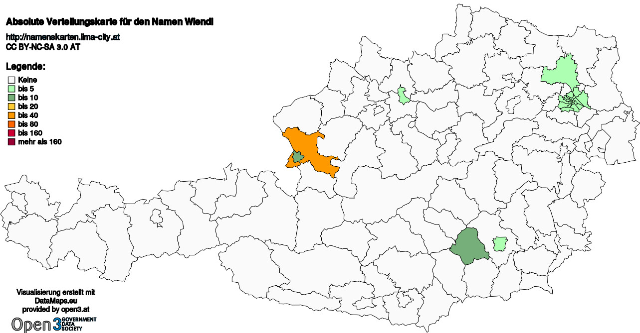 Absolute Verteilungskarten Nachnamen Wiendl