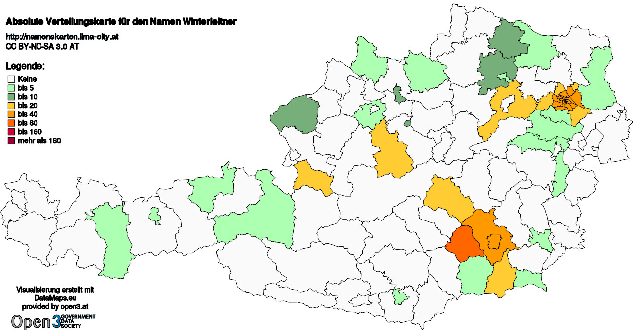 Absolute Verteilungskarten Nachnamen Winterleitner