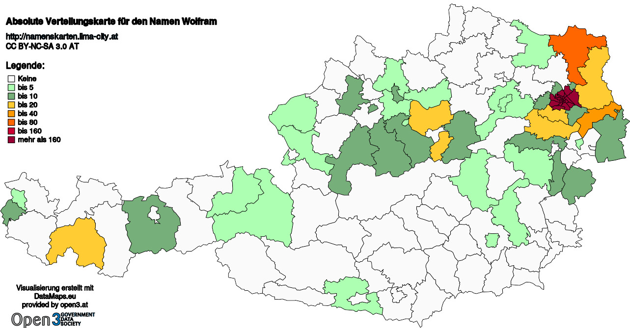 Absolute Verteilungskarten Nachnamen Wolfram