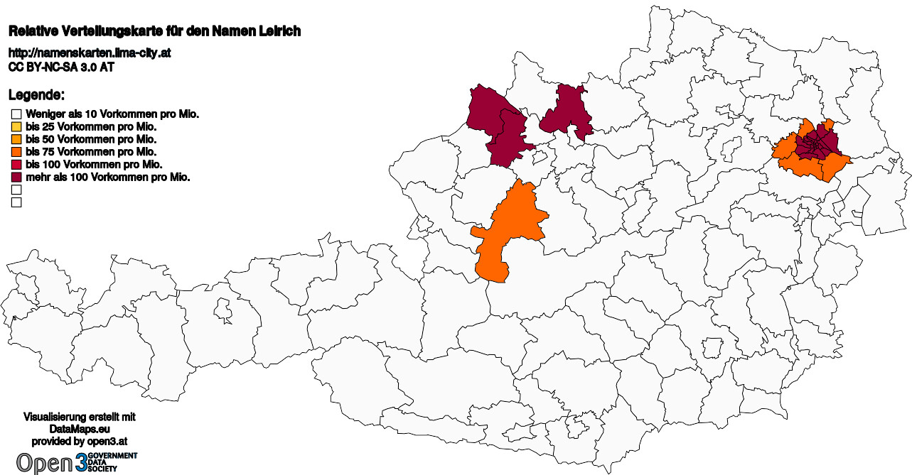 Relative Verteilungskarten Nachnamen Leirich